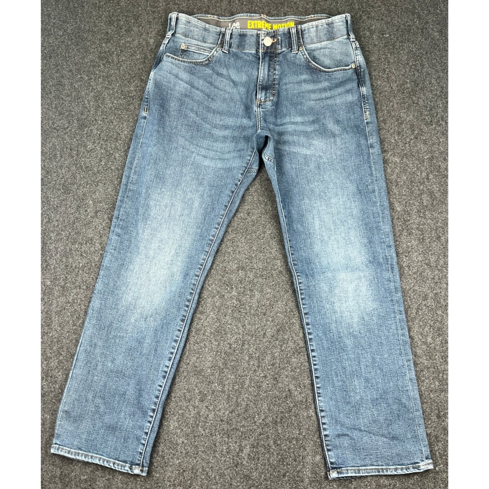 Lee Extreme‎ Motion Athletic Fit Tapered Leg Jeans Mens 33x28 Medium Wash Denim
